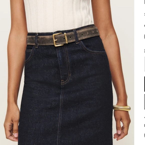 Reformation Mona Mid Rise Denim Skirt - Picture 7 of 9